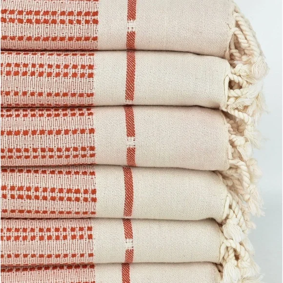 S X S W Desert Red Towel Blanket FLiPSiDE Threads Anthropologie Organic Cotton - Picture 8 of 13